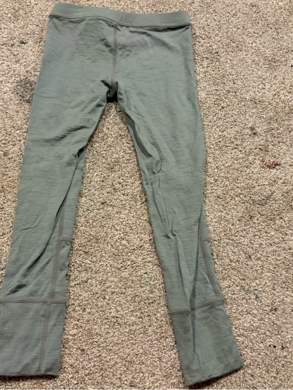 Woolino Kids Merino Wool Base Layer, Leggings, Sage size 4